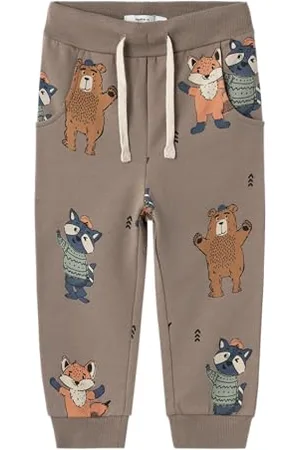NAME IT Nmmolander Nreg Sweat Pant Bru spodnie dresowe dla chłopców, , 104