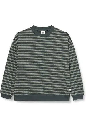Müsli By Green Cotton Chłopięca bluza w paski T-shirt, Balance Green/Poetry Green, 134