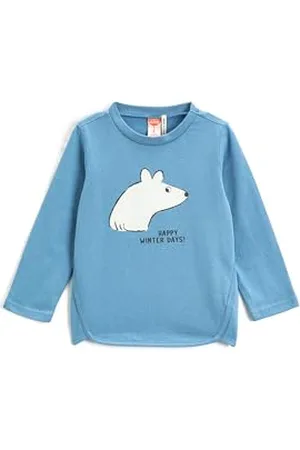 Koton Babyboys Polar Bear Printed Long Sleeve Crew Neck T-Shirt, , 6-9 Miesi?ce