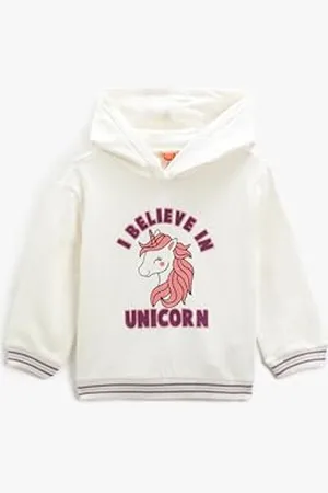 Koton Babygirls Unicorn Printed Hooded Brushed Interior Long Sleeve bluza z kapturem, , 9-12 Miesi?cy