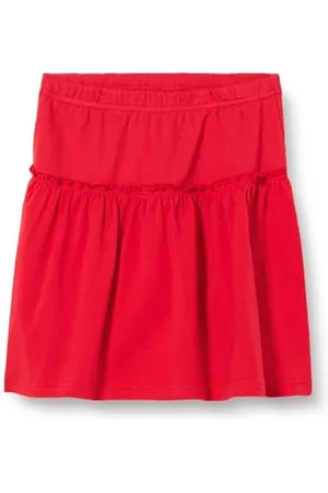 Green Cotton Alfa Rib Flared Spódnica dziewczęca, , 116 cm