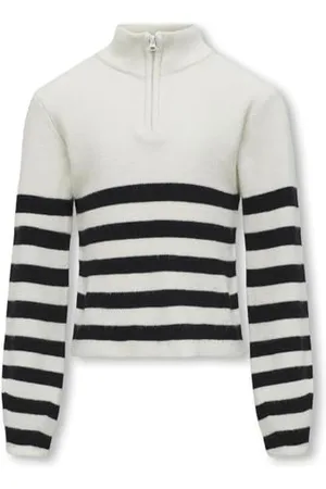 ONLY Dziewczęca Kogfranca Half Zip L/S Stripe KNT Noos sweter, , 146-152