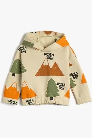Koton Babyboys bluza z kapturem, z nadrukiem natury, długi rękaw, szczotkowana, , 6-9 Miesi?ce