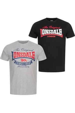 Lonsdale London Gearach Męski T-shirt o regularnym kroju, dwupak, , L