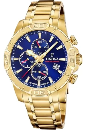Festina Zegarek męski F20705/3 Timeless Chronograph Gold stal szlachetna Case Gold stal szlachetna Band, , bransoletka
