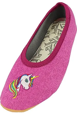 Beck Dziewczęce buty gimnastyczne z jednorożcem, fioletowy - Violett Fuchsia 21-35 EU