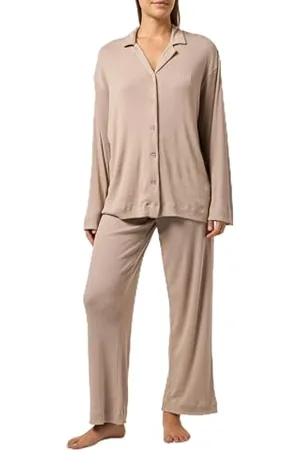 HUGO BOSS Damska piżama Clear_Long Set, Open Beige 298, XXL, , XXL