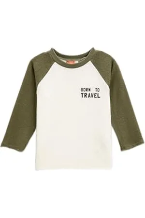 Koton Babyboys Soft Textured Long Sleeve Color Contrast Printed Detal T-Shirt, , 6-9 Miesi?ce