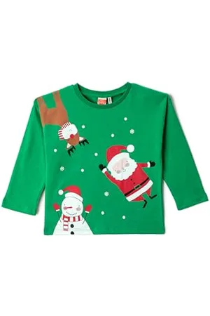 Koton Babyboys Christmas Themed Santa Claus Printed Long Sleeve Crew Neck T-Shirt, , 3-4 Lat