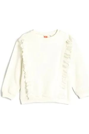 Koton Babygirls Ruffle Brushed Interior Crew Neck Cotton bluza, , 2-3 Lat