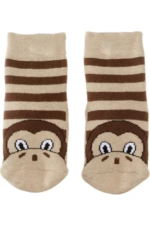 Country Kapcie małpa zwierzę nadruk skarpetki, , 3-6 Months (Manufacturer Size:3-12 Months)