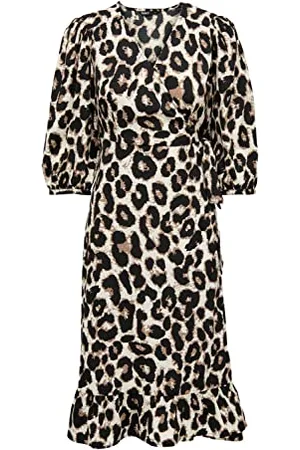 ONLY Kobiety Onlolivia 3/4 Wrap Midi Sukienka, , M