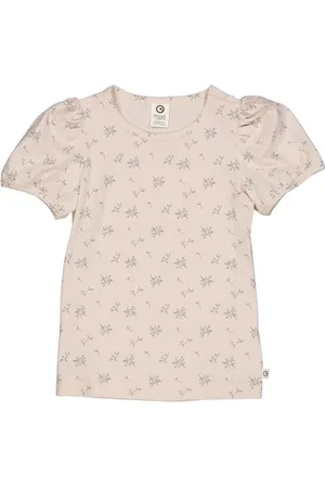 Müsli By Green Cotton Dziewczęca Jasmin Puff S/S T T-Shirt, Nightingale/Jasmin Blue/Stormy Blue, 104
