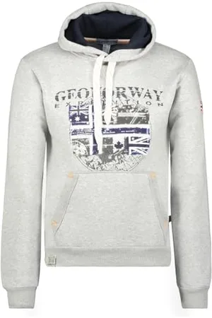 Geographical Norway Galon Męska bluza z kapturem z kieszenią kangurka - Bluza z logo sweter z kapturem ciepły długi rękaw - męska wiosna lato jesień zima ( M), , M