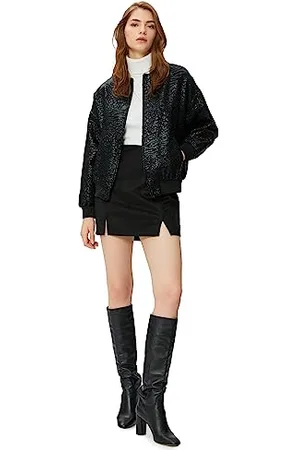 Koton Damski Slit Detail Suede Looking Mini Skirt, , M