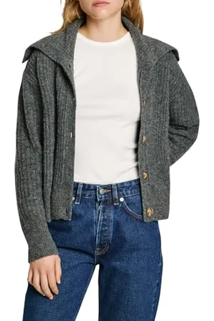Pepe Jeans Damski kardigan Irma, sweter kardigan, szary, M, , M