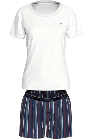 Tommy Hilfiger Damskie tkane szorty Ss Pj UW0UW05554, zestaw, beżowy, L, , L