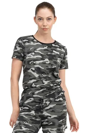 Lonsdale London Damski T-shirt MARGILL, szary Camo Grey, XL, 117639, , XL