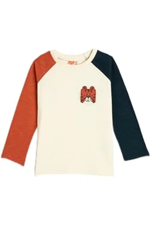 Koton Babyboys koszulka z długim rękawem Crew Neck Tiger Printed Color Block Cotton T-Shirt, , 2-3 Lat