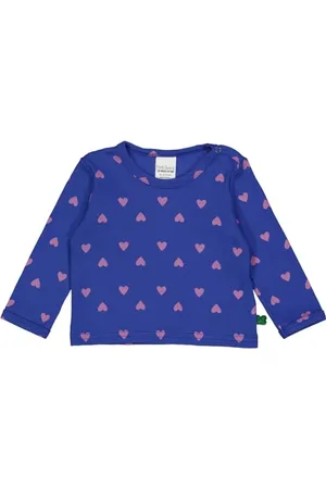 Green Cotton Baby Girl Heart L/S T Blouse, Star Blue/Pink Haze, 98 cm