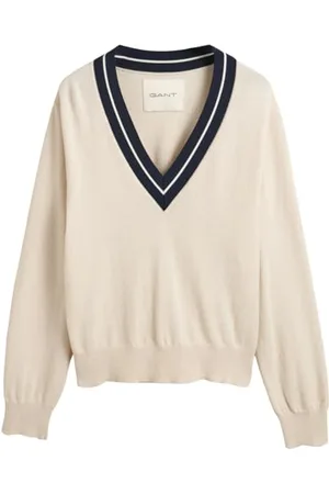 GANT Damski sweter z dekoltem w serek, , XL