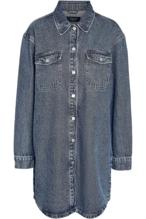 Noisy May NMALVA L/S DENIM DRESS AZ351MB NOOS FWD, , XS