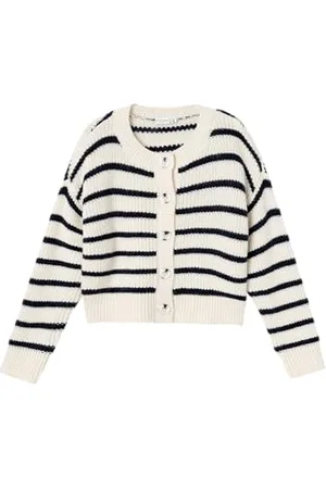 NAME IT Nkfveronja Ls Boxy Knit Card Dziewczęcy sweter, , 122-128