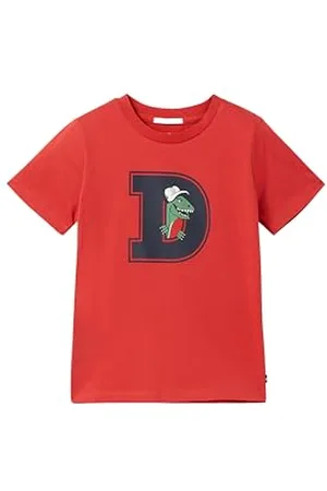 TOM TAILOR T-shirt dla chłopców i dzieci z nadrukiem, 36468 - Flaming Red, 92-98