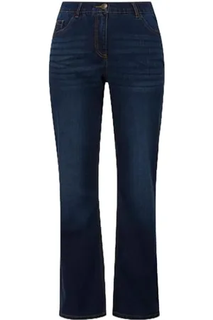 Ulla Popken Damska koszulka w dużych rozmiarach do 64 | bluza z okrągłym dekoltem, długim rękawem i slim fit | 100% bawełna i uniwersalna | 646801, , 53W / 34L