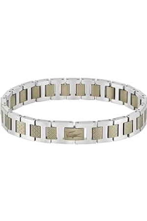 Lacoste METROPOLE Collection Link Bransoletka ze stali nierdzewnej ozdobiona wzorem petit piqué - dostępna dla niego i dla niej