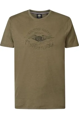 Petrol Industries INDUSTRIES Men T-Shirt SS Classic Print M-1040-TSR628; Kolor: Dark Sand; Rozmiar: XS, , XS