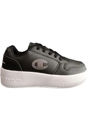 Champion RD18 Plat Glitter G GS Low Sneakers, Nero/Argento (KK001), 39 EU, , 38 EU
