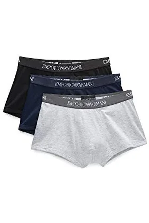 Emporio Armani Underwear Trunk Pure Cotton mÄ™skie spodenki retro, 3-pak, granatowe/melanżowe/czarne, L (3 sztuki), , L