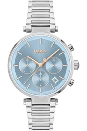 HUGO BOSS Analogowy wielofunkcyjny zegarek kwarcowy dla kobiet Majesty Sport Collection ze srebrną bransoletką ze stali nierdzewnej - 1502773
