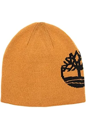 Timberland Męska dwustronna czapka z logo żakardowa czapka zimowa, czarna, rozmiar uniwersalny