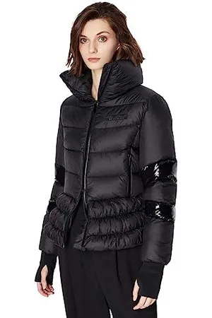 Armani Exchange Damska limitowana edycja We Beat As One Funnel Neck Puffer Shell Jacket, , L