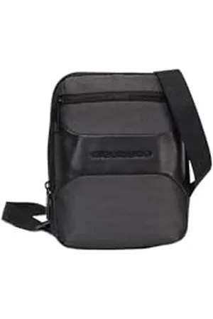 Piquadro IPad®8,3" kieszonkowa torba crossbody z tkaniny recycled z ochroną RFID chroniącą przed oszustwami i kieszenią na CONNEQU, CZARNY, , Taglia unica, 0