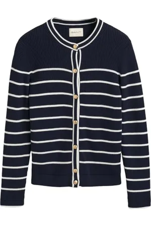 GANT Ribbed Breton kardigan, , L