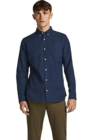 JACK & JONES Mężczyźni Koszula Jprbrook Oxford Shirt L/S Noos , , M