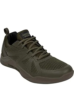 Gorilla Wear Hybrydowe buty do kulturystyki, do fitnessu, na siłownię, białe/białe, buty treningowe, sportowe, na co dzień, wielofunkcyjne, wygodne, treningowe, z logo, maksymalna swoboda ruchów, , 36 EU