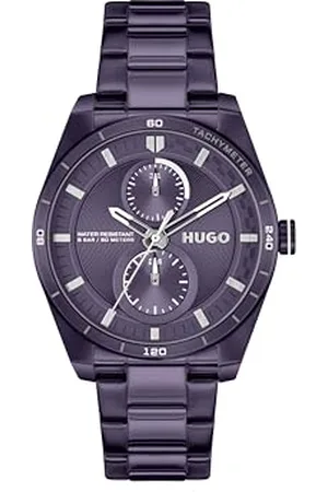 HUGO BOSS Analogowy wielofunkcyjny zegarek kwarcowy dla kobiet #Fast for HER Collection z fioletową bransoletką ze stali nierdzewnej - 1540170