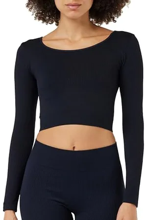 Sloggi Damski Ever Infused Aloe Crop LS Top, czarny, L, czarny, L