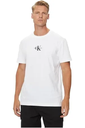 Calvin Klein Jeans Męska koszulka MONOLOGO J30J325649, S/S, biała, XL, , XL