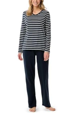 Schiesser Damen Schlafanzug lang Set weiche Baumwolle - Nightwear