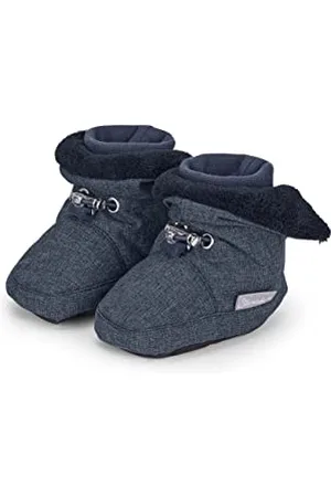 Sterntaler Chłopięce buciki niemowlęce Melange - buty dziecięce, botki dziecięce - Mid-Top buciki niemowlęce z antypoślizgową gumową podeszwą - niebieskie, 21-22 (18-24 miesięcy), , 22 EU