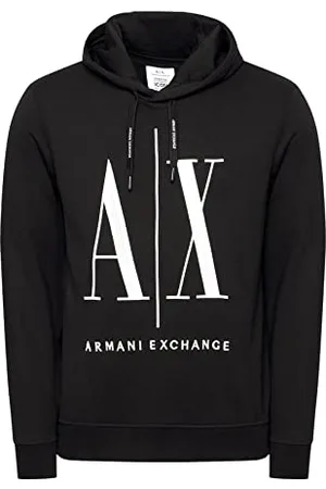 Armani Exchange Męska bluza z kapturem, Maxi Print Logo On Front, , XXL