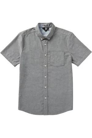 Volcom Męska koszula Everett Oxford z krótkim rękawem na guziki, czarna 1, L, , L