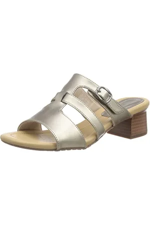 Clarks Damskie sandały Desirae Palm Slide z brązu, metaliczne, 40 EU, , 40 EU