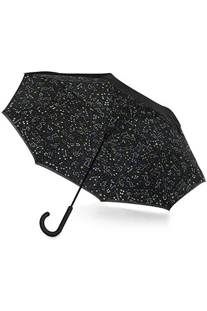 Totes Inbrella składany parasol, znak zodiaku, jeden rozmiar, InBrella automatyczne zamykanie parasol z hakiem J, odporny na wiatr i deszcz, , Jeden rozmiar, InBrella Odwrócone automatyczne