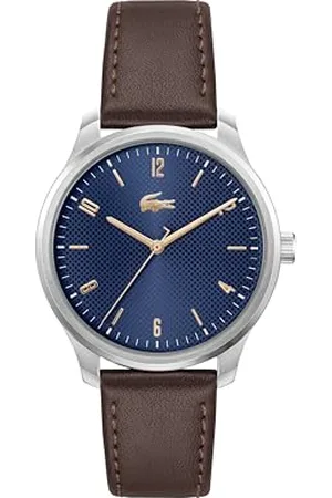 Lacoste Męski cyferblat brązowy skórzany pasek zegarek - 2011322, , pasek